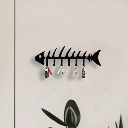Fish Bone Wall Hook - Decorative Metal Storage