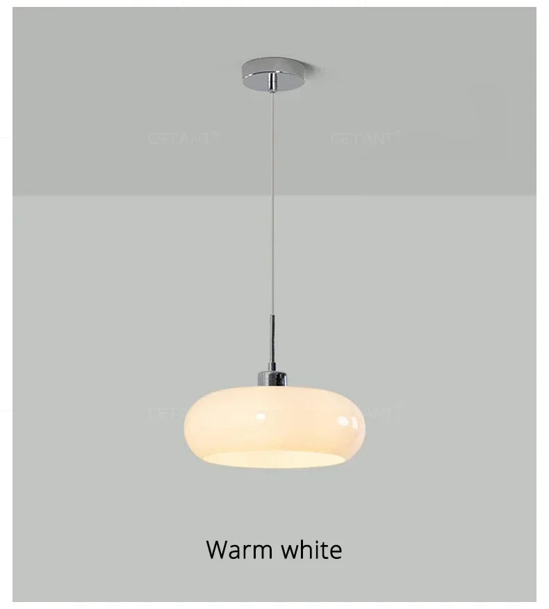 Orange Bauhaus Pendant Light | Glass & Steel