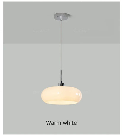 Orange Bauhaus Pendant Light | Glass & Steel