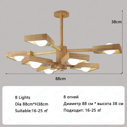 Nordic Wooden Chandelier – Tree Branch Design for Cozy Spaces
