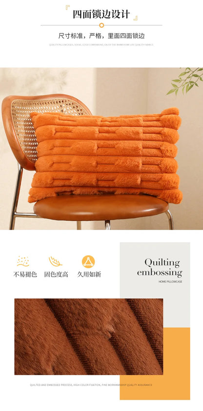 Plush Cushion Cover - Soft Sofa Pillow
