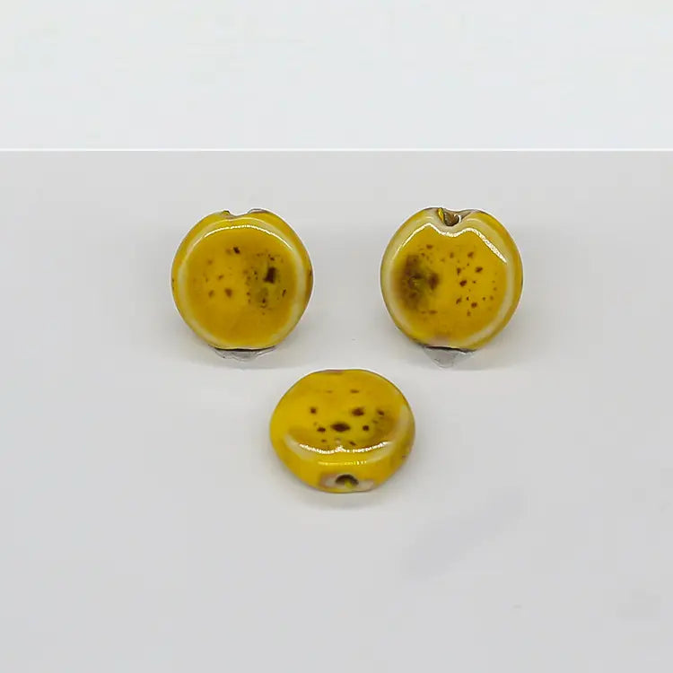 Ceramic Spacer Beads - 15x7mm Round Porcelain for Jewelry