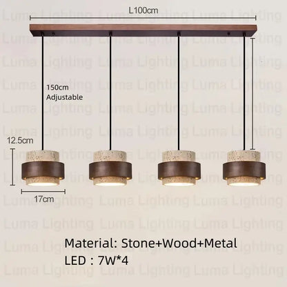 Wabi Sabi Travertine Pendant Light – Natural Stone Design