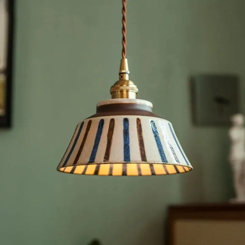 Retro Bowl Chandelier – Ceramic Pendant Light for Kitchen