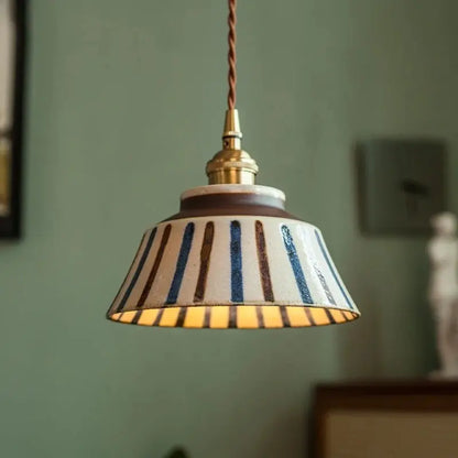Retro Bowl Chandelier – Ceramic Pendant Light for Kitchen