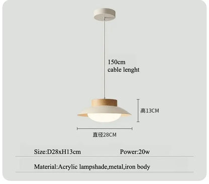 Cream Wind LED Pendant Light - Soft Ambient Lighting