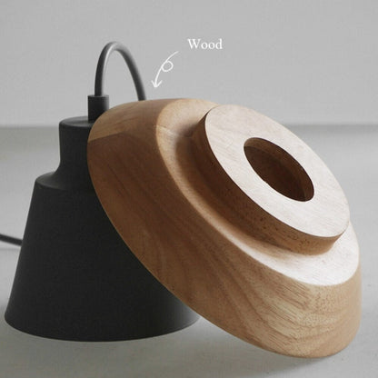 Nordic Mushroom Pendant Light | Metal & Wood