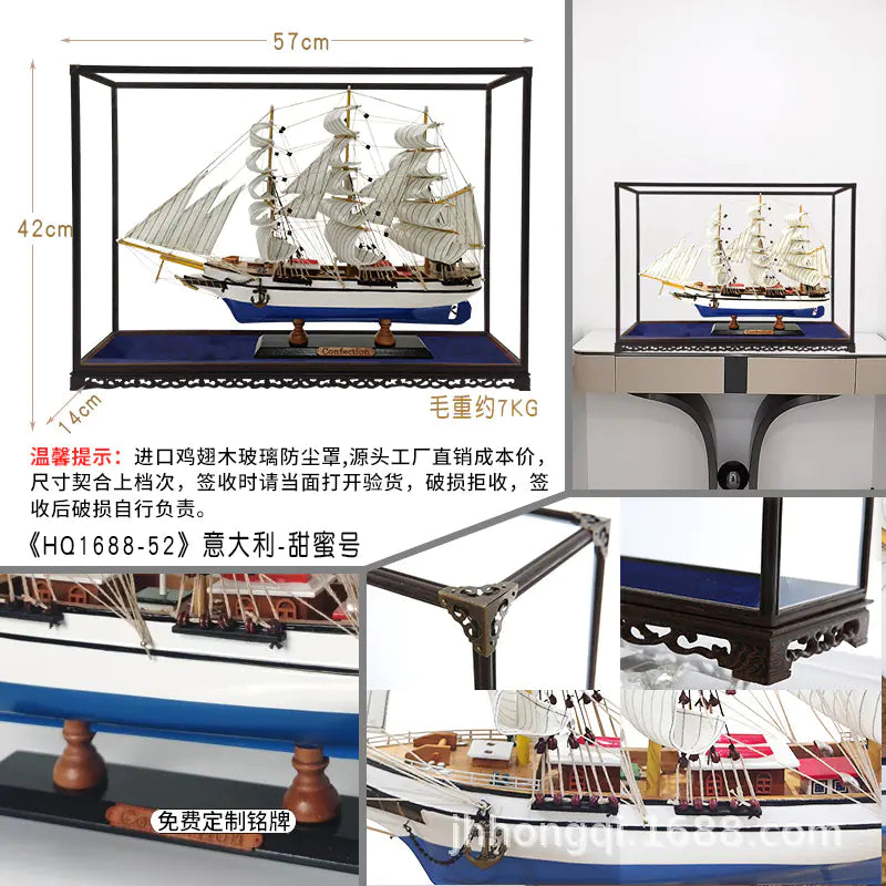 Sailing Ship Model - Real Wood Craft for Home Decor