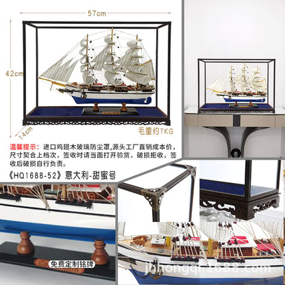 Sailing Ship Model - Real Wood Craft for Home Decor
