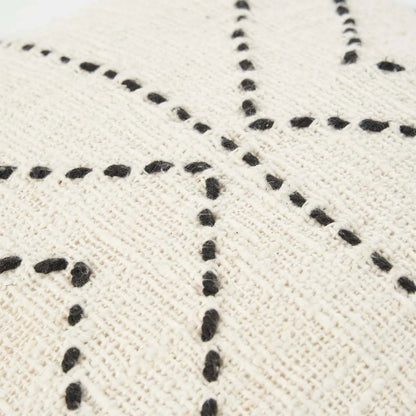 Raffia Cushion Cover - Tribal Design - Natural Black, 50x50