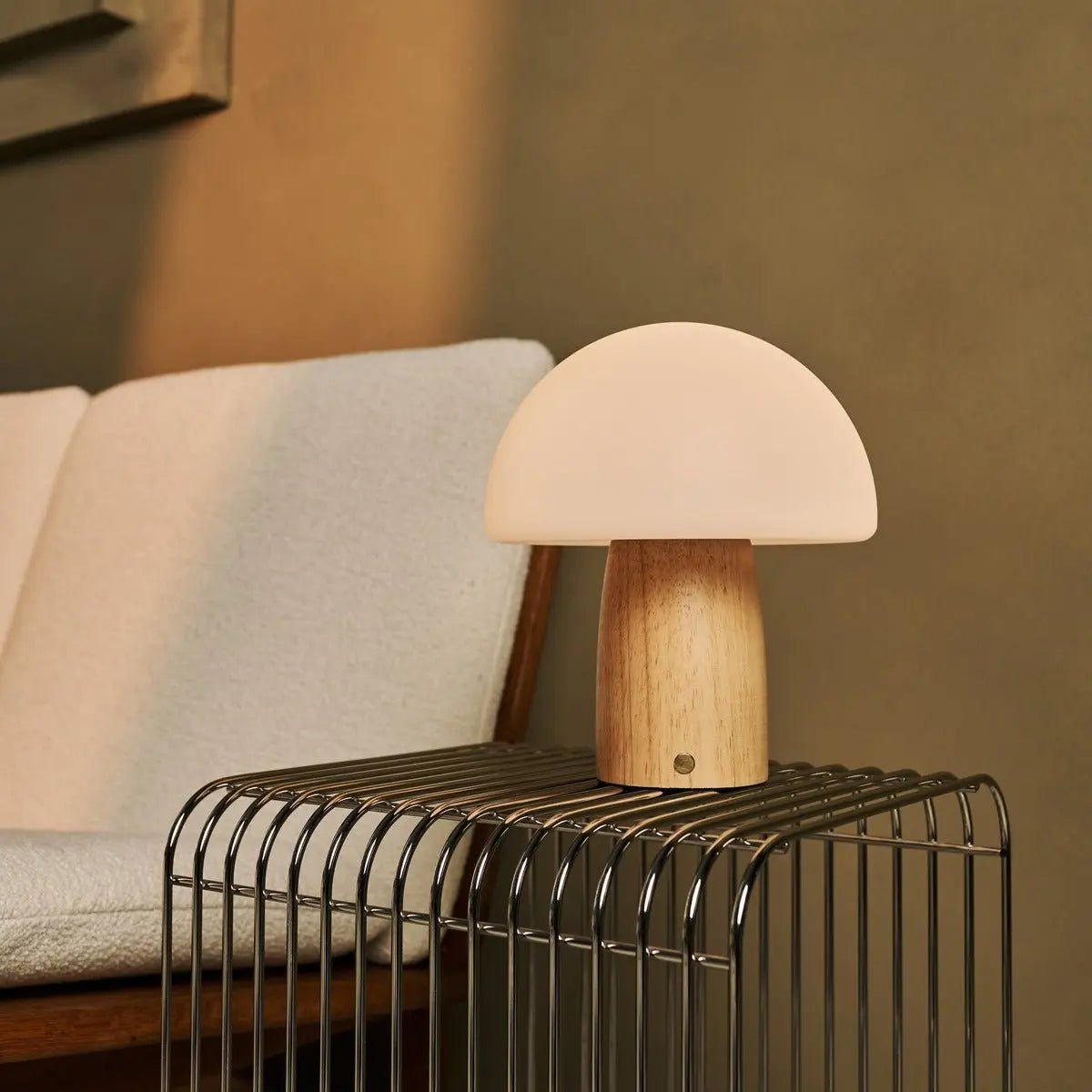 Cordless Table Lamp - Light Brown Dimmable Accent Lamp