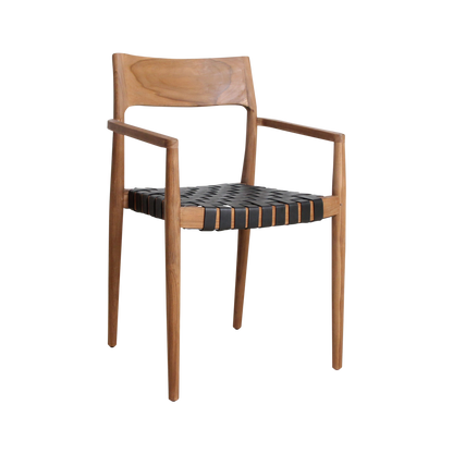 Freya dining room chair with armrest black