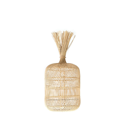 Rattan Floor Lamp Pendant - Natural Woven Dumpling Light - Small