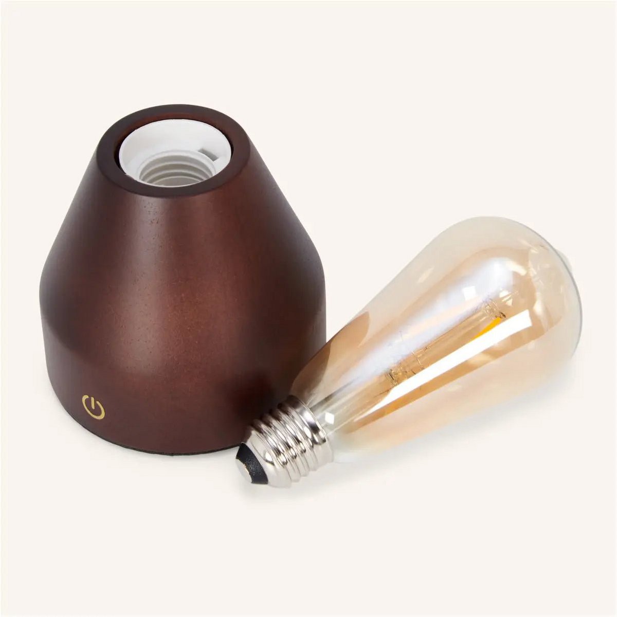 Zavi Dark Brown Rechargeable Table Lamp | LED, Cordless & 80-Hour Battery Life
