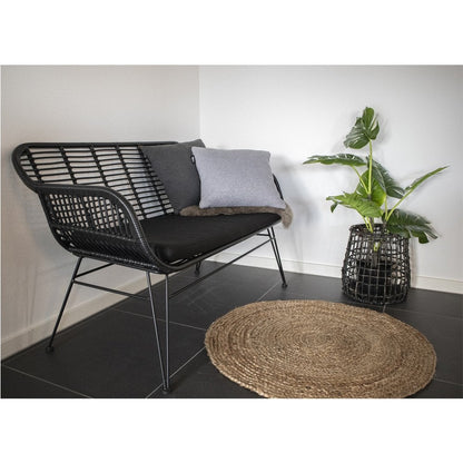 Jute Area Rug - Braided Natural Round Rug, 90cm