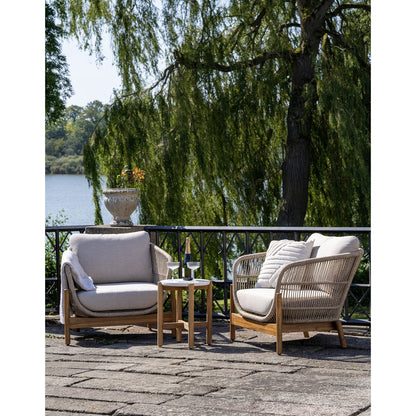 Terracina Side Table - Natural/White, Acacia/Terrazzo, ø37x46 cm