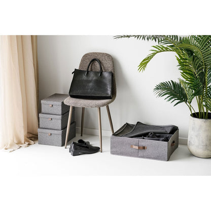 Boîtes de rangement Noto, textile, gris foncé, ensemble de 3