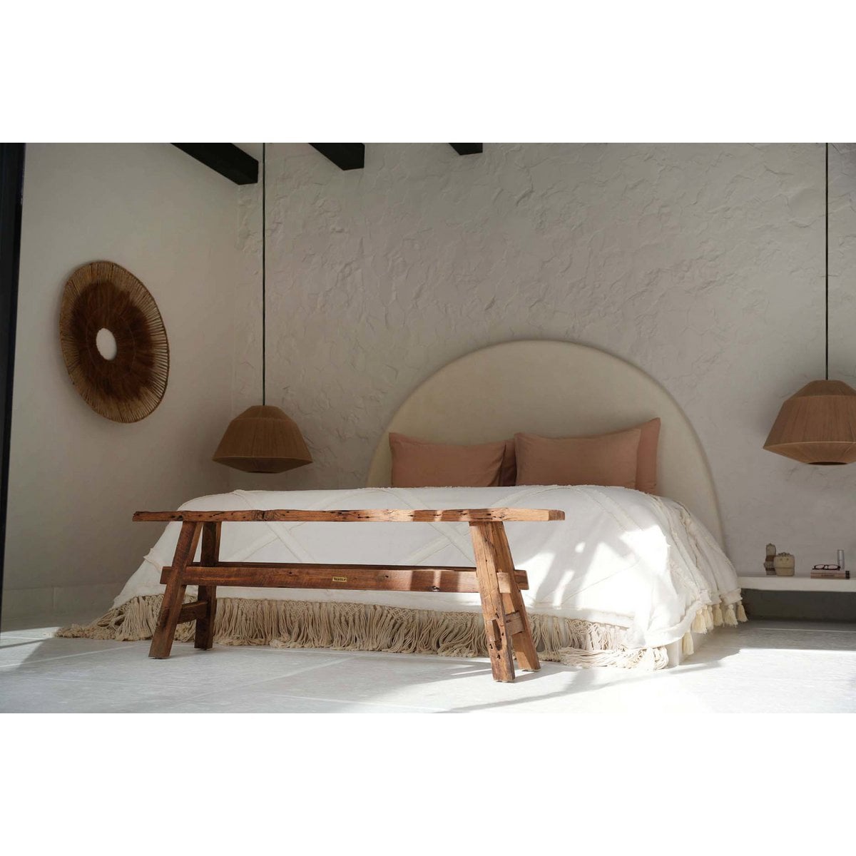 Natural Cotton Berber Bed Throw - Soft & Durable Accent