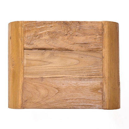 Teak Side Table - Natural Arc Accent Table for Living Room
