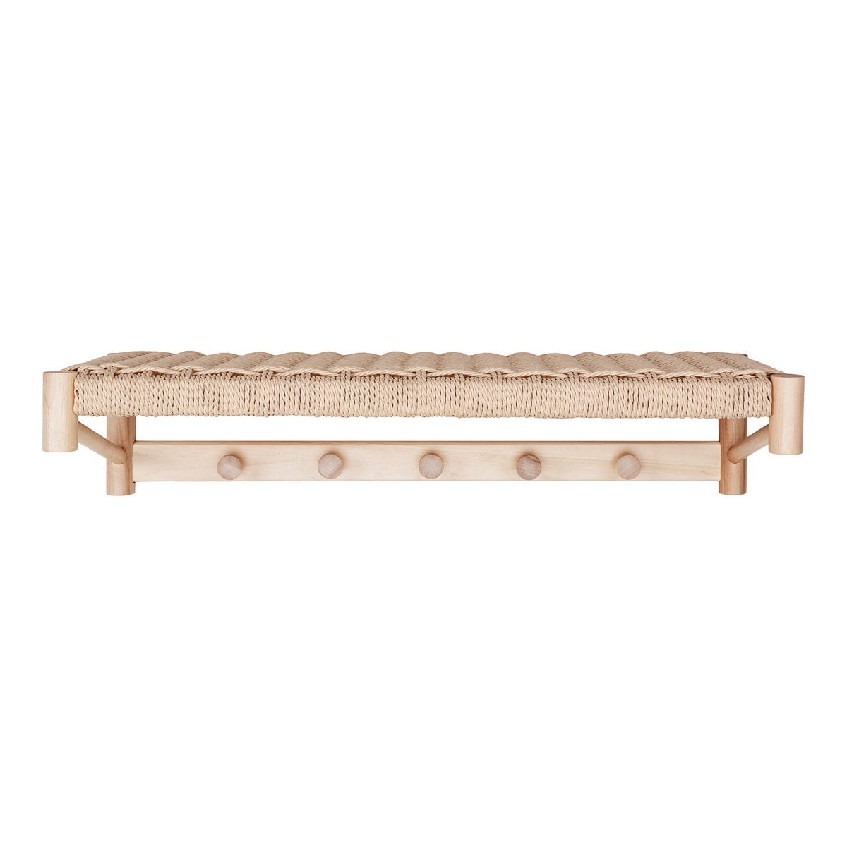 Hutablage aus Pappelholz – Natürliche Papierkordel, Wandregal für den Eingangsbereich, 78 cm