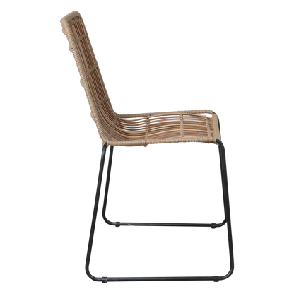 Rattan Garden Chair - Naturel Slim Stackable Outdoor Seating