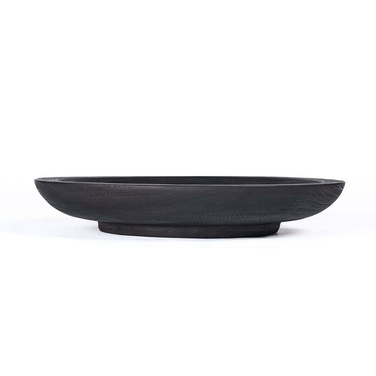 Wooden Bowl Plate - Extra Large Black Decorative Centerpiece Bowl