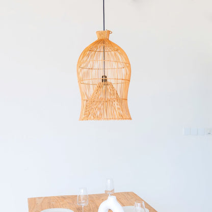 Rattan Lampshade – Boho Pendant Lamp – Ceiling Lamp Hanging – Boho Ceiling Light MAHARA (Ø35 cm)
