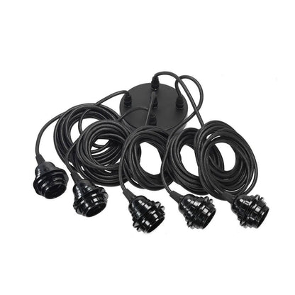 Black Five-Light Ceiling Lamp - Customizable Modern Pendant Lighting