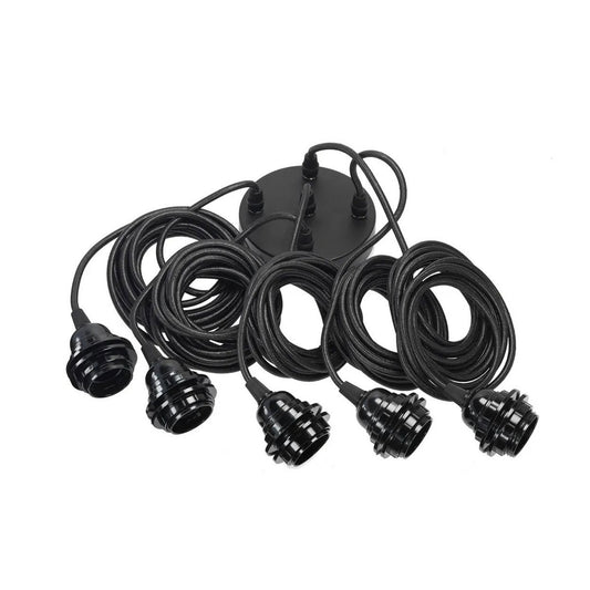 Black Five-Light Ceiling Lamp - Customizable Modern Pendant Lighting