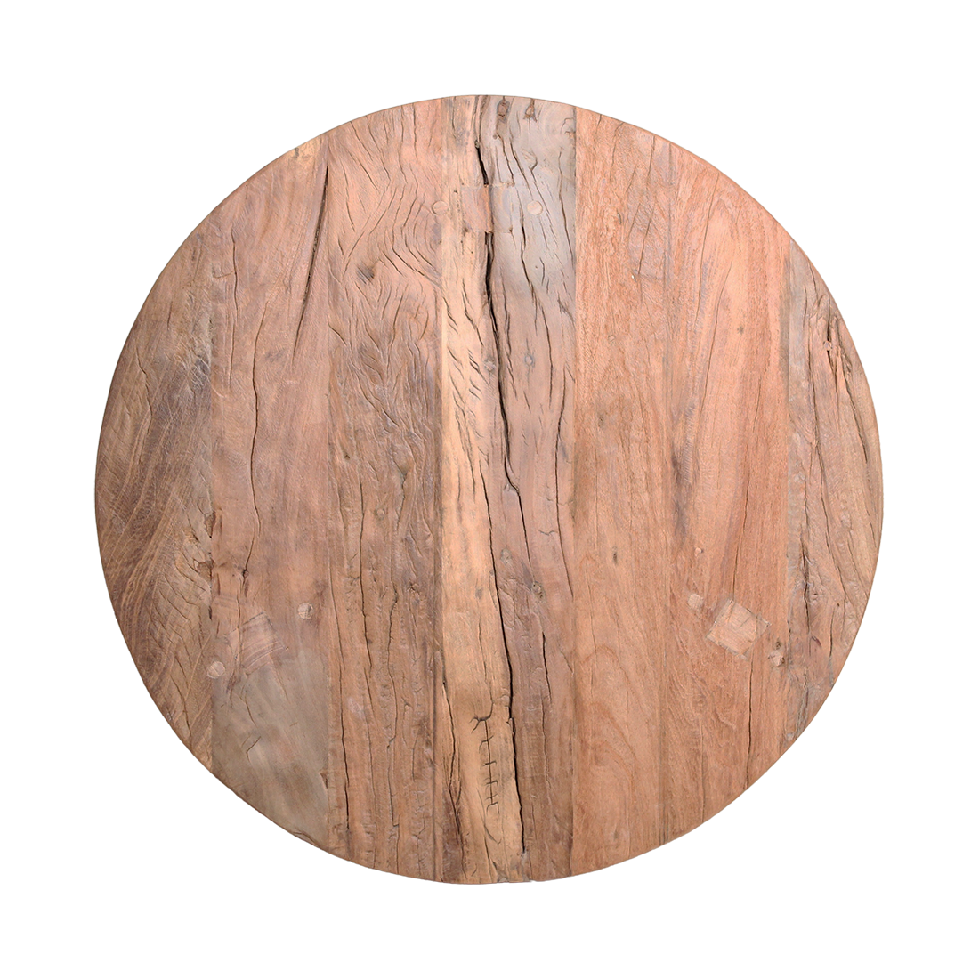 Recycled Wood Coffee Table - Round Farmwood Table, 70cm