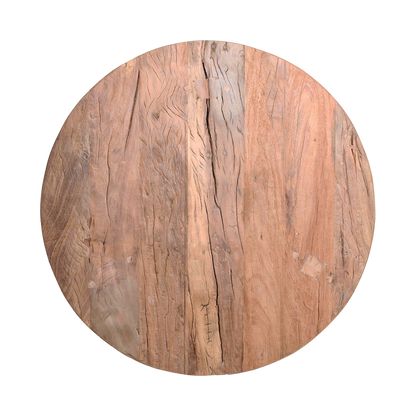 Recycled Wood Coffee Table - Round Farmwood Table, 70cm