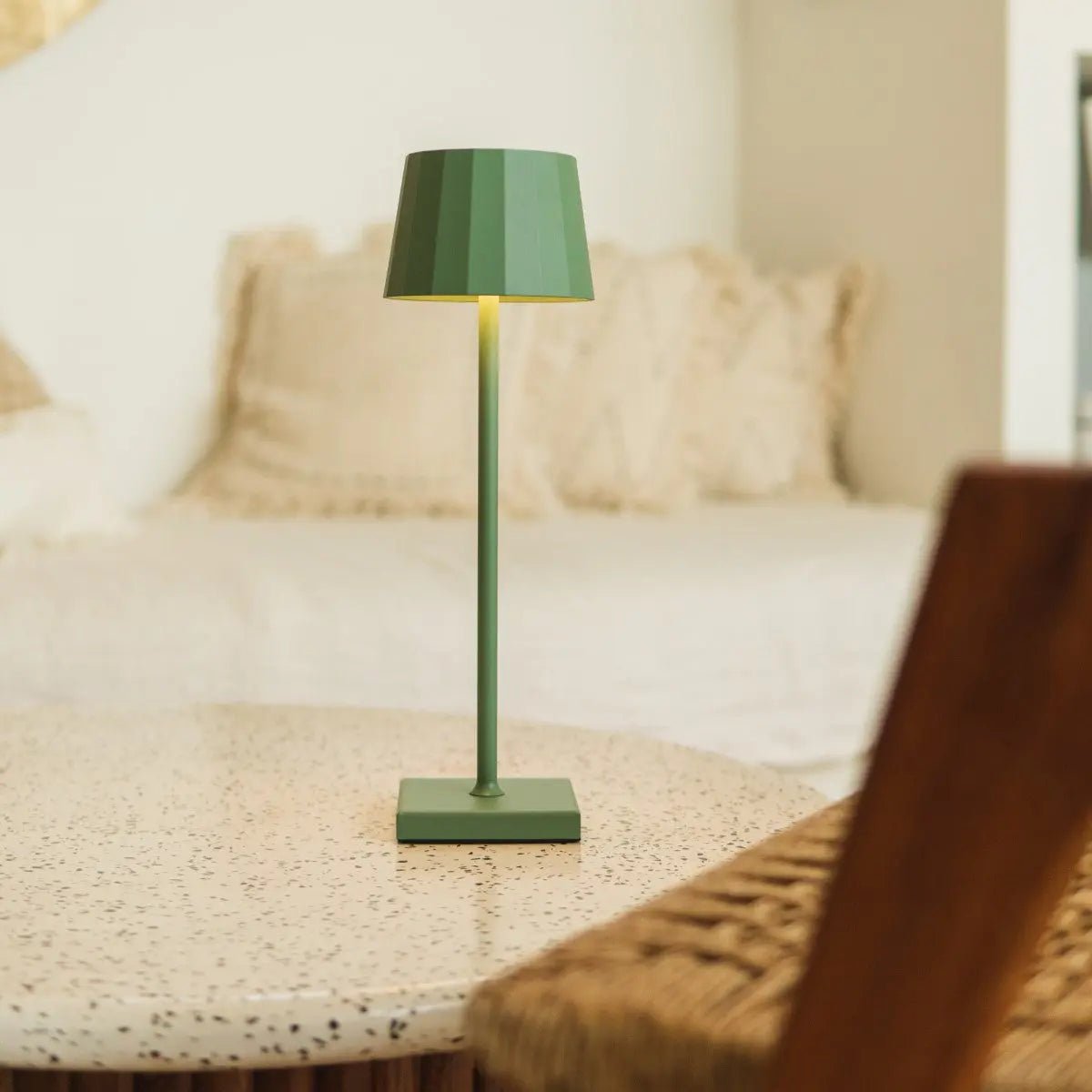 William Sage Green Rechargeable Table Lamp | USB-C, Dimmable, 120-Hour Battery