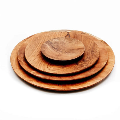 Teak Wood Plate - Small Round Plate, Rustic Serving Plate