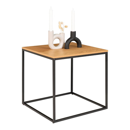 Vita Side Table - oak look, black, 45x45x45cm
