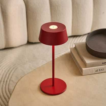 Hugo Berry Red Rechargeable Table Lamp | Dimmable, Stylish & Cordless