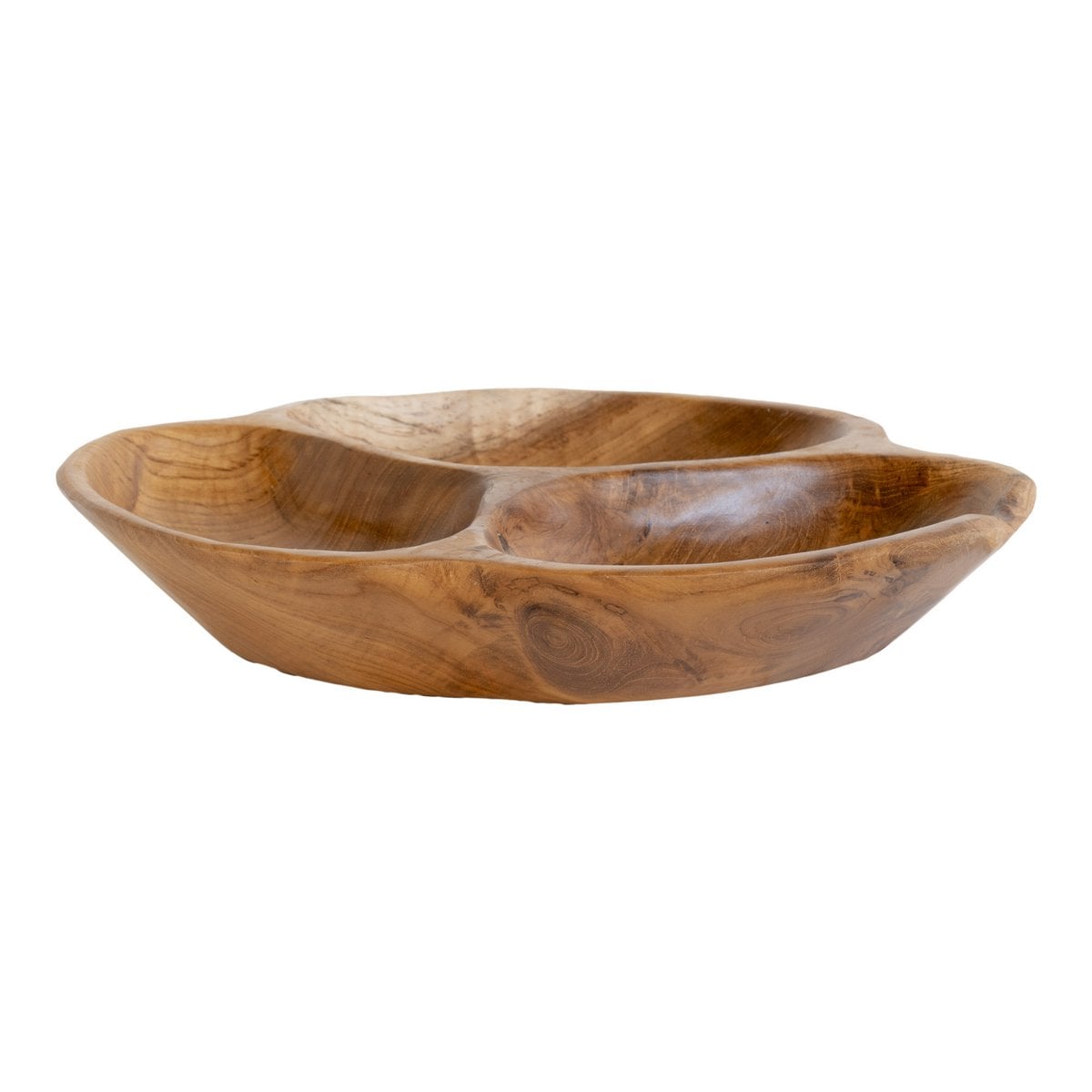 Teak Wood Serving Bowl - Natural Rustic Nola Bowl - 30cm