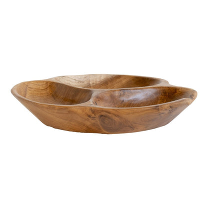 Teak Wood Serving Bowl - Natural Rustic Nola Bowl - 30cm