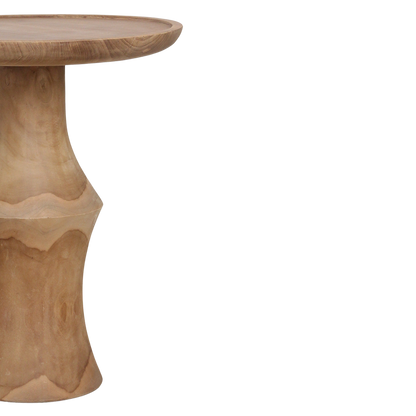 Teak Side Table - Nero Dawn Finish - Modern Bedside Accent Table