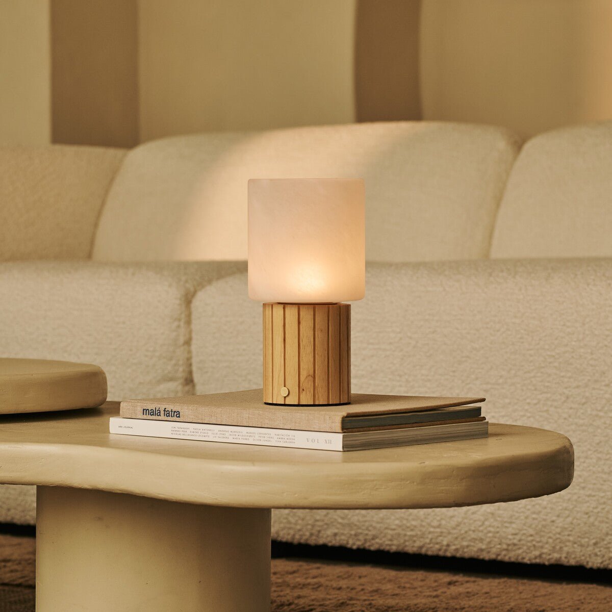 Light Brown Rechargeable Table Lamp Cordless Dimmable