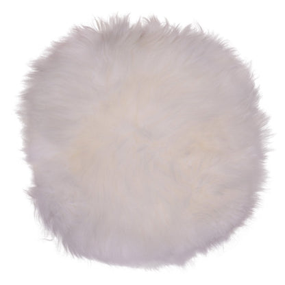 Lambskin Seat Cushion - Real Wool, Round Ivory Pad - Ø35 cm