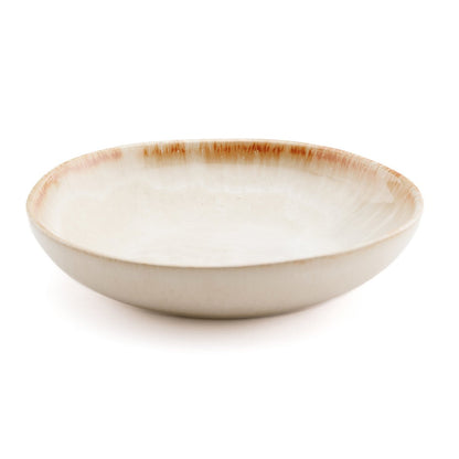 Ceramic Bowl Plate - Small White & Gold Cascais Design