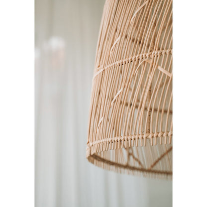 Rattan Pendant Light - Natural Twister, Medium Size