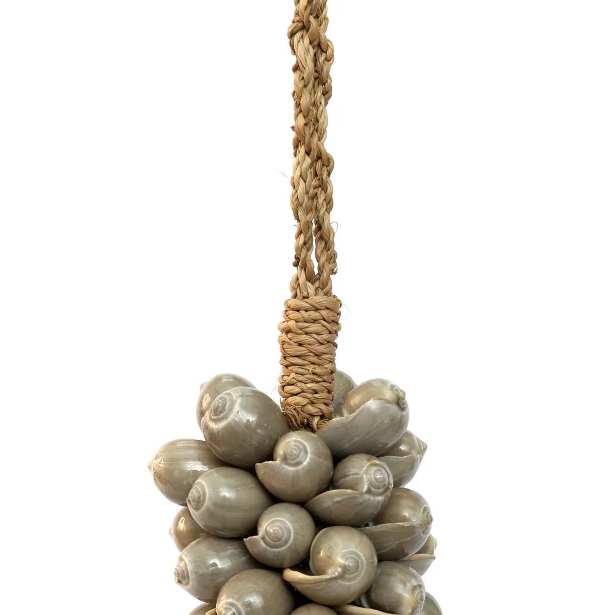 Cotton & Shell Tassel Wall Hanging - Grey Bohemian Decor