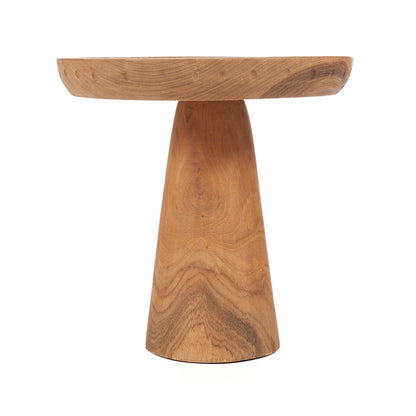 Teak Wood Cake Stand - Natural Teak Pedestal Dessert Display