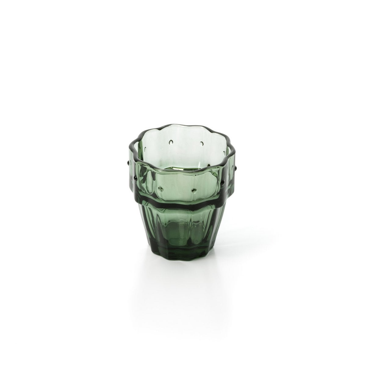 Green Stackable Water Glasses - Cactus Design, Set of 4