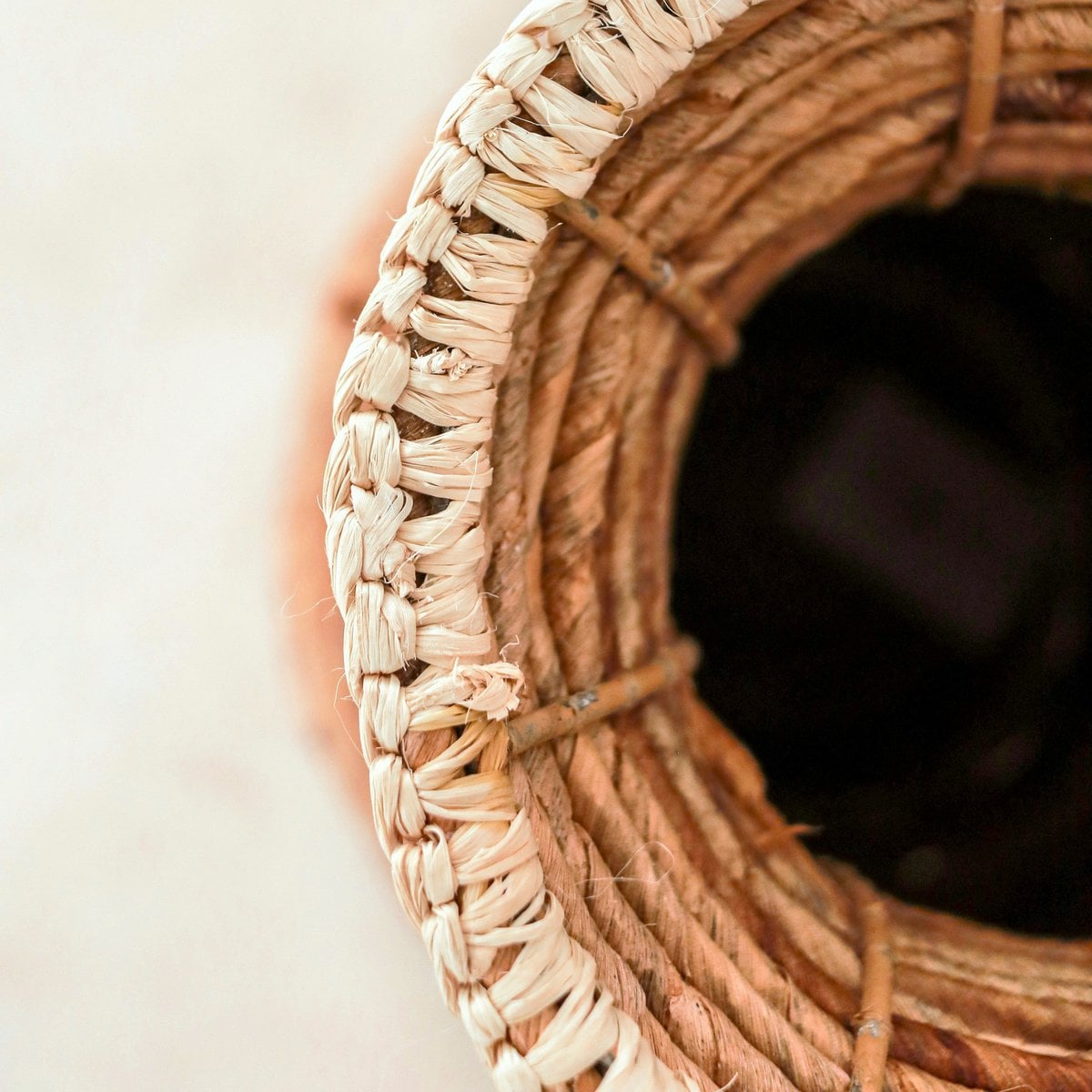 Banana Fiber Vase - Tall Decorative Floor Vase for Dried Botanicals