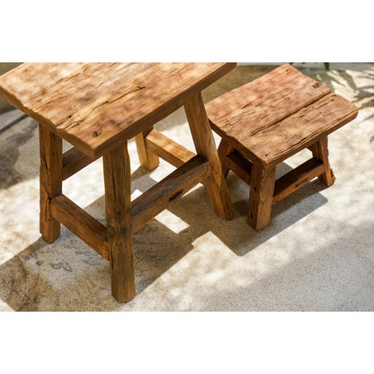 Teak Wood Stool - Natural Accent Stool - Small