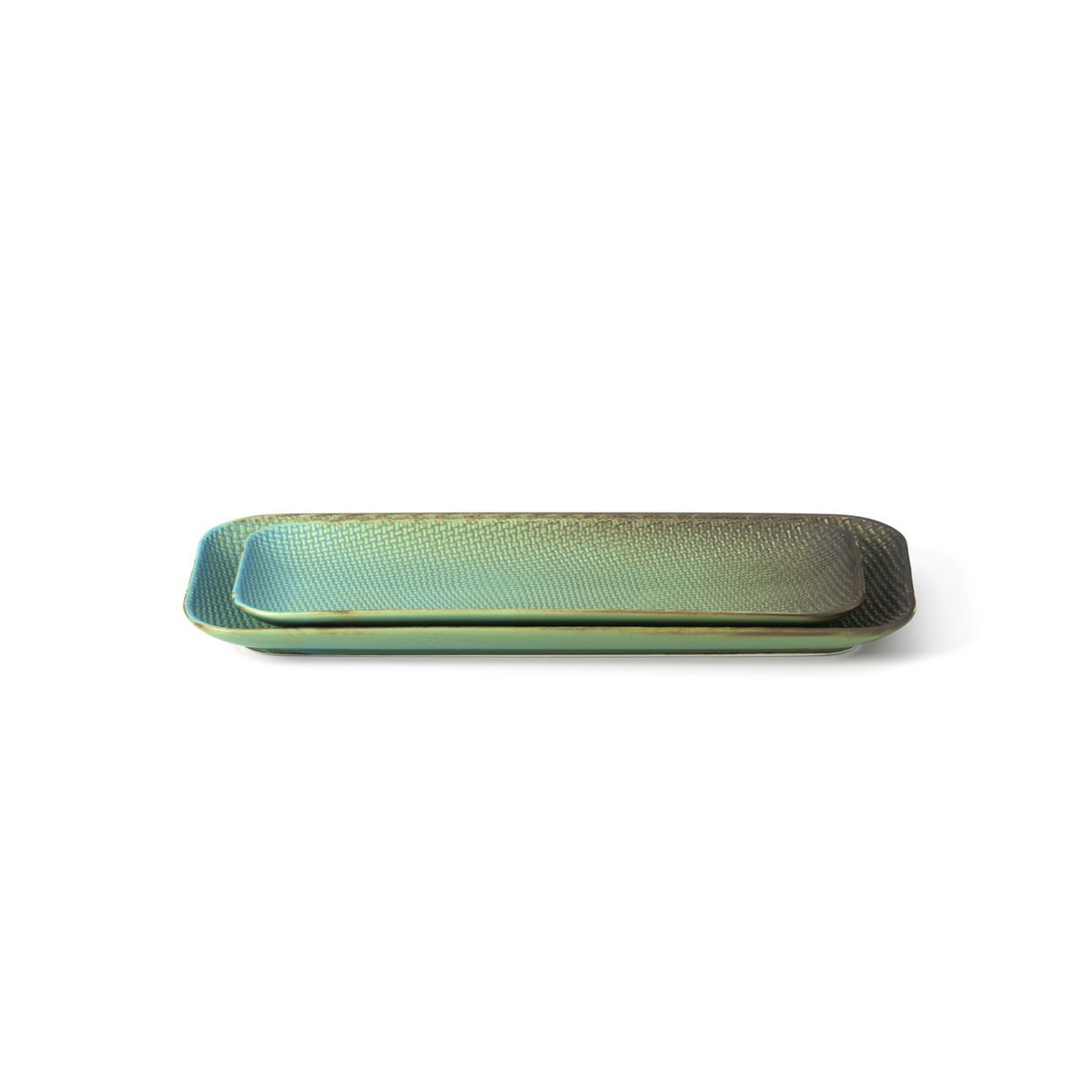 Bazar Bizar Living Ceramic Rectangular Plate – Lagoon Finish, Large