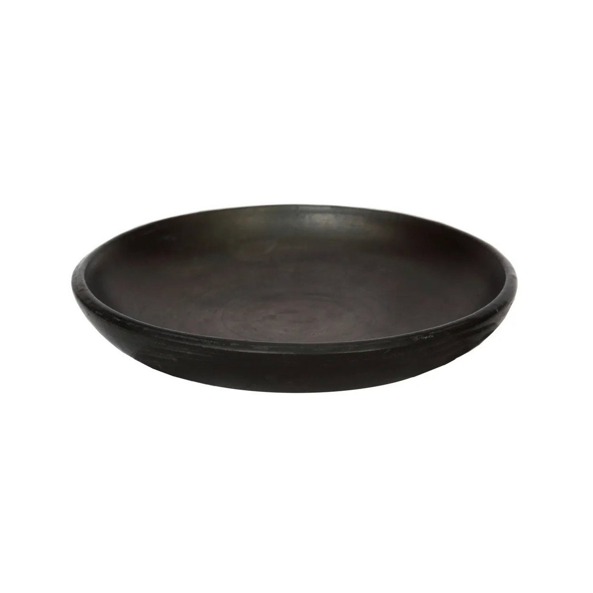 Burnt Dinner Plate - Black Ceramic, Medium Size