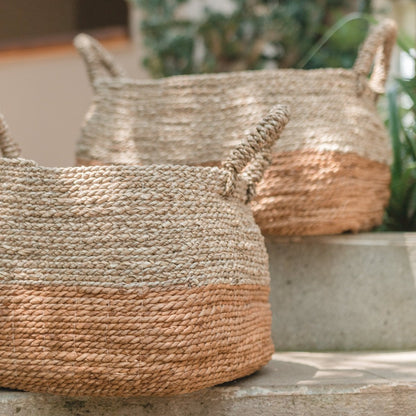 Banana Fiber Storage Basket - Seagrass Laundry & Plant Basket, 3 Sizes